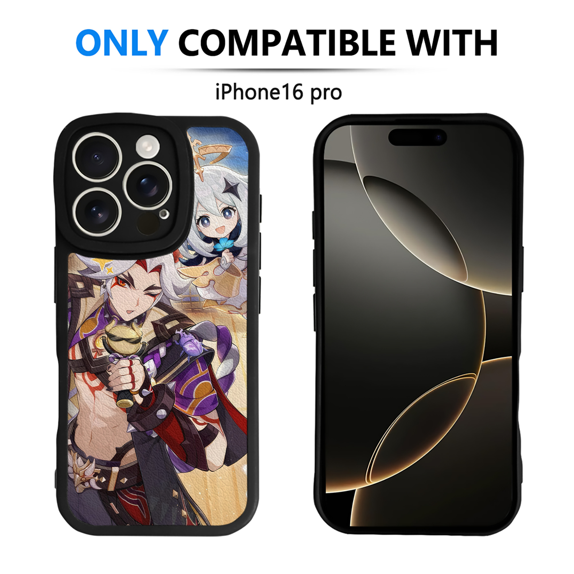 げんし神 genshin 【iPhone 16シリーズ対応】シリコンスマホケース（レザー調） 材質：シリコン